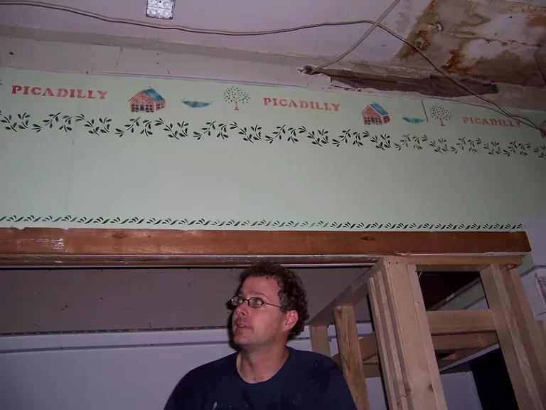 Original stenciled border for the Picadilly Market uncovered during renovations